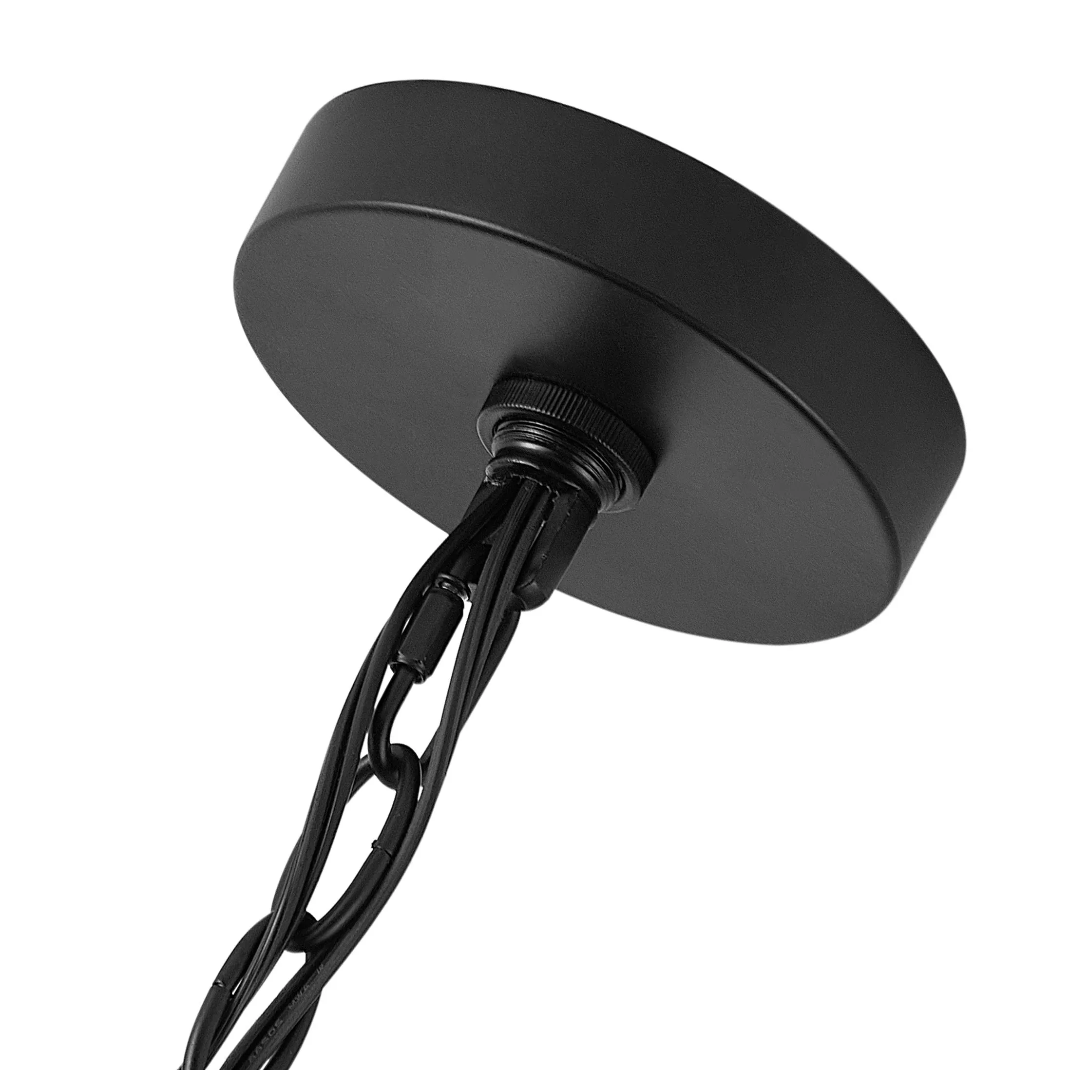 20-Lights Matte Black Wagon Wheel Chandelier