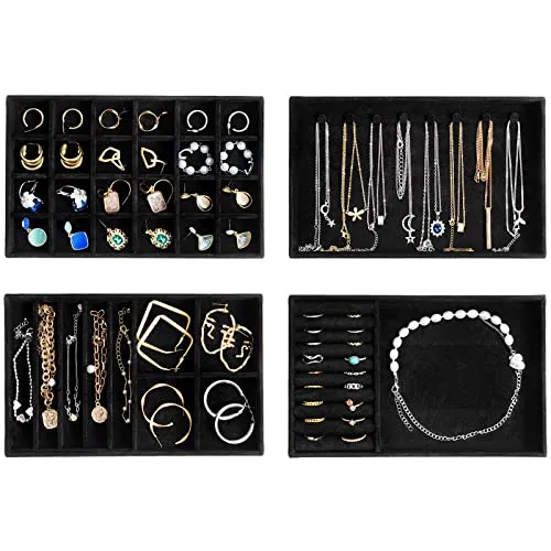 (4 Pack) Stackable Jewelry Organizer Trays for Drawers | ProCase