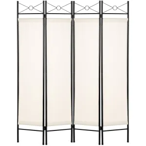 4-Panel Folding Privacy Screen Room Divider Decoration Accent, 6ft