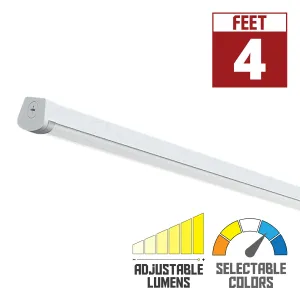 4ft LED Strip Light Fixture, 5500 Lumens, 18/27/36 Watts, 35K/40K/50K, 120-277V