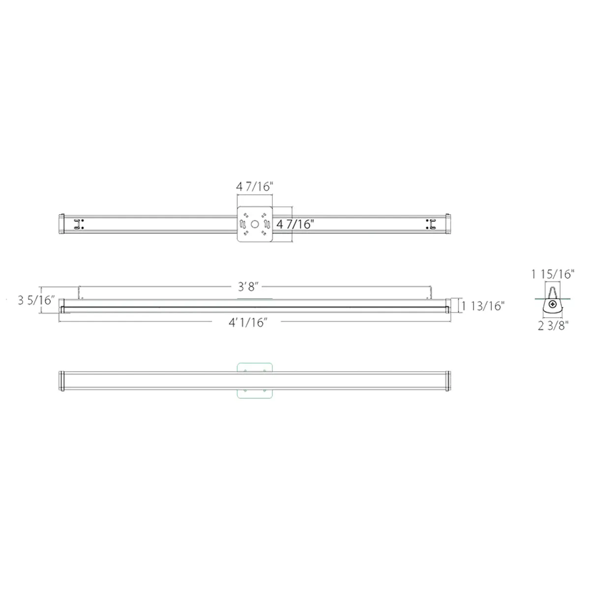 4ft LED Strip Light Fixture, 5500 Lumens, 18/27/36 Watts, 35K/40K/50K, 120-277V