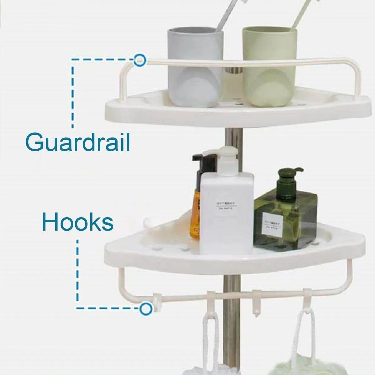 5-Tier Adjustable Stainless Steel Corner Storage Rack