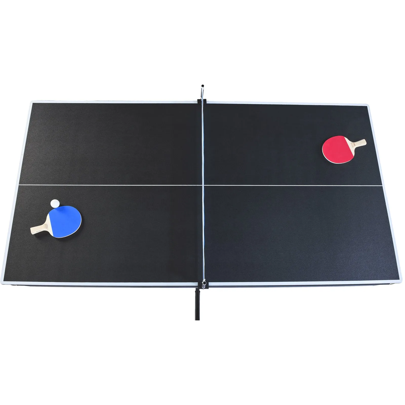 6-ft Pool Table with Table Tennis Top - Black with Green Felt