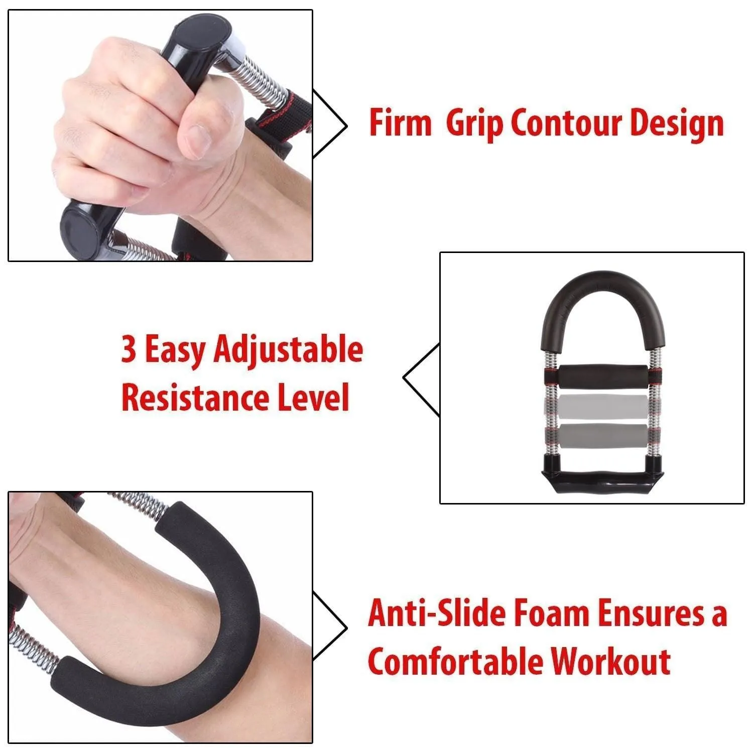 Adjustable Forearm Wrist Grip & Exerciser | Black