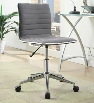 Adjustable Height Office Chair Grey and Chrome