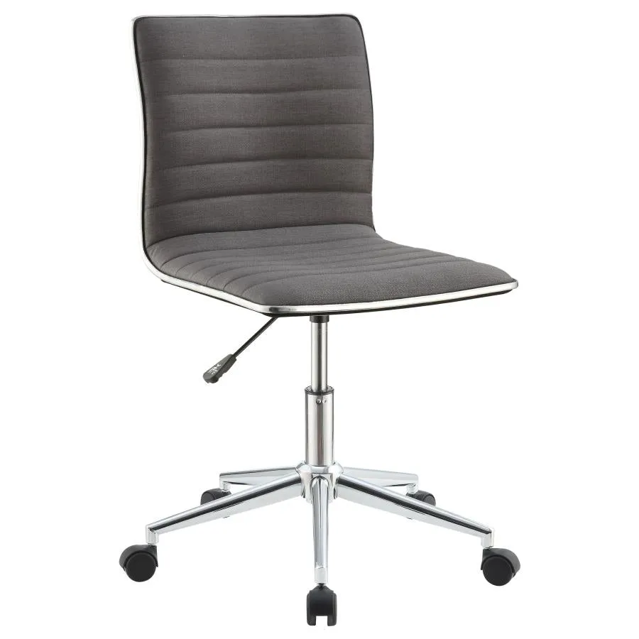 Adjustable Height Office Chair Grey and Chrome