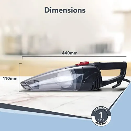 AGARO Regal 800 Watts Handheld Vacuum Cleaner,For Home Use,Dry Vacuuming,6.5 Kpa Suction Power,Lightweight,Lightweight&Durable Body,Small/Mini Size ( Black),0.8 Liter,Cloth