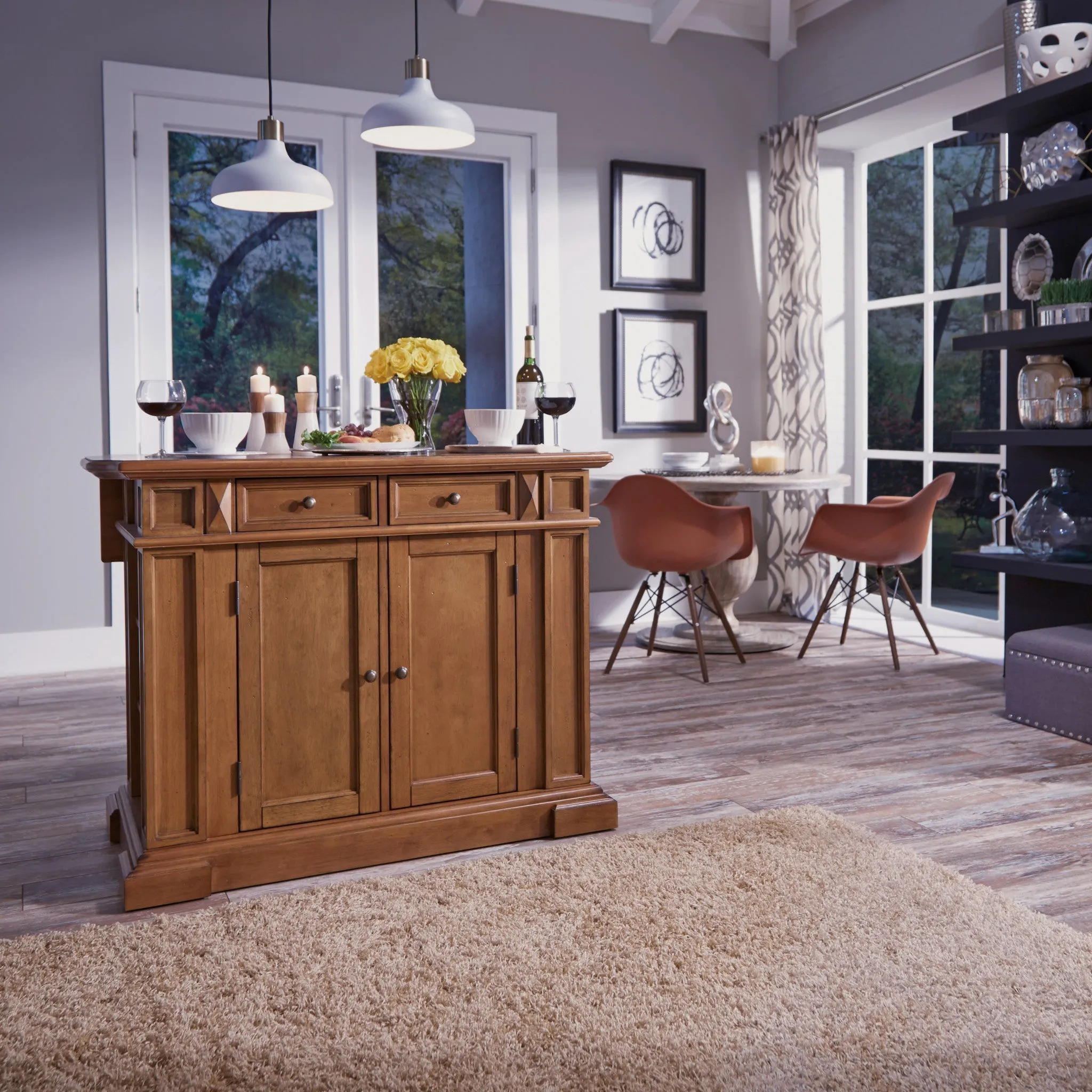 Americana Brown Kitchen Island