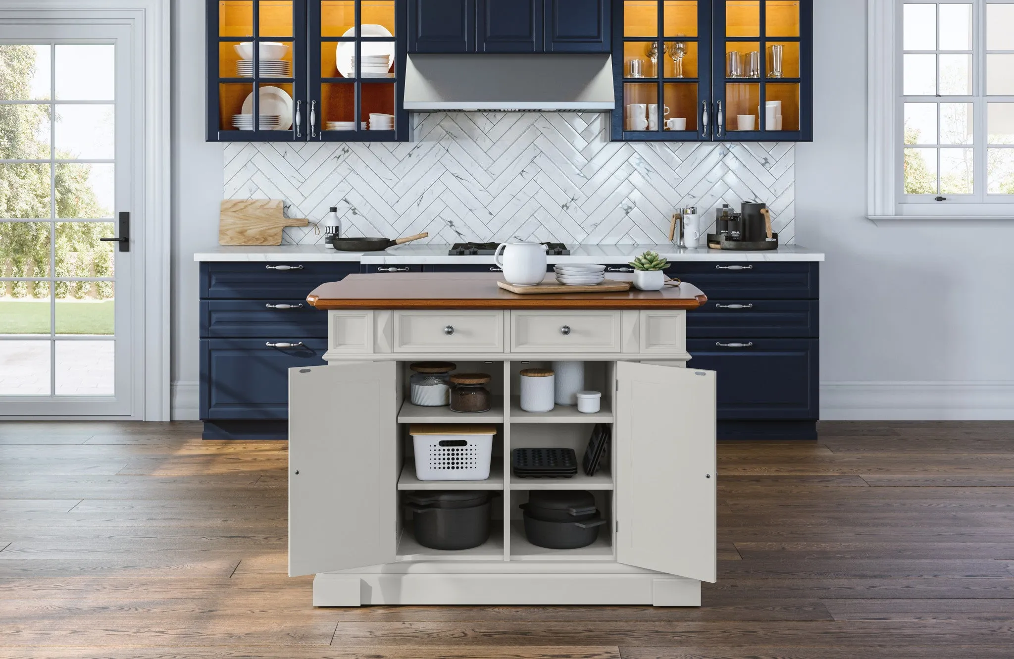 Americana Off-White Kitchen Island