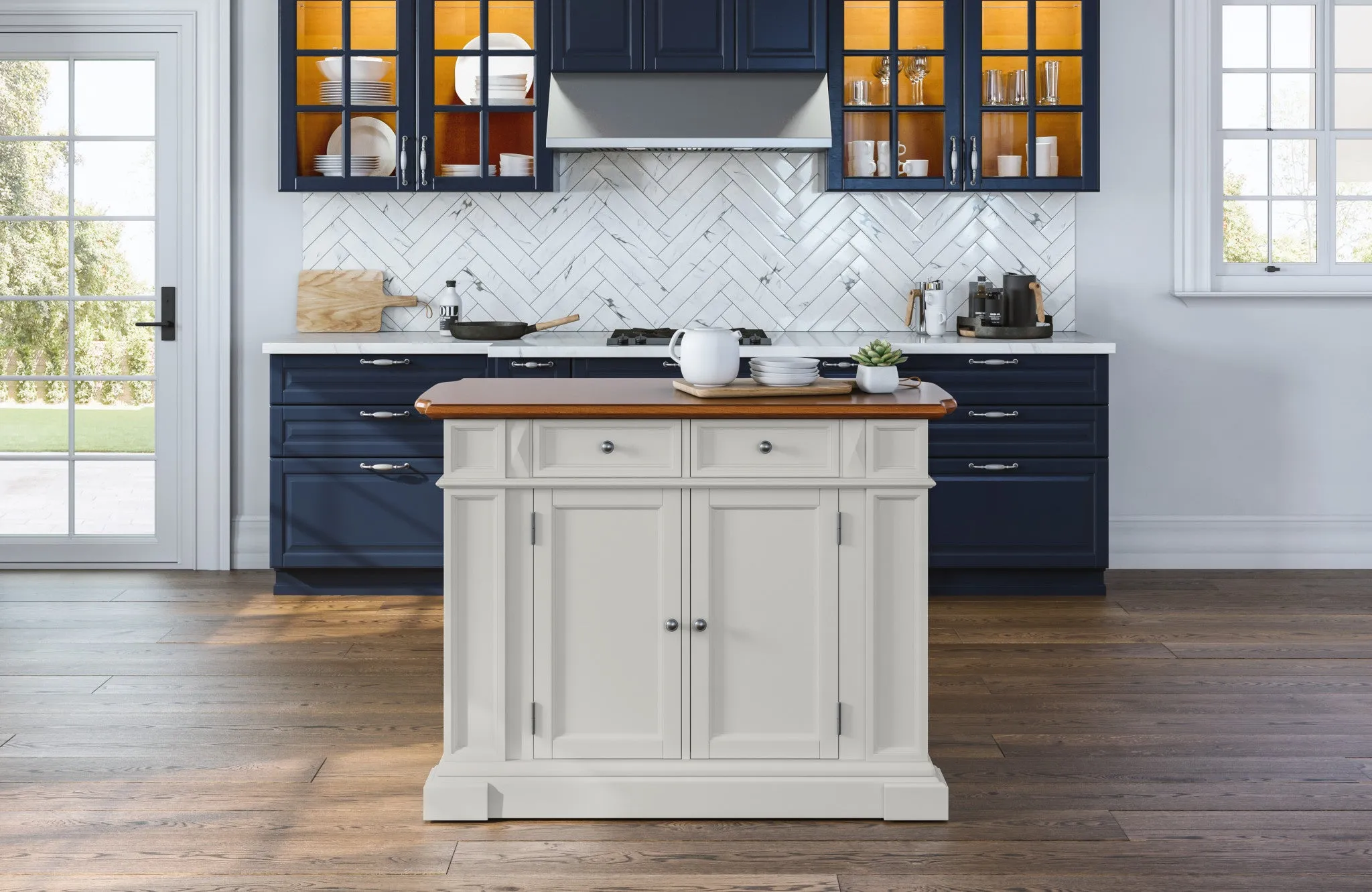 Americana Off-White Kitchen Island