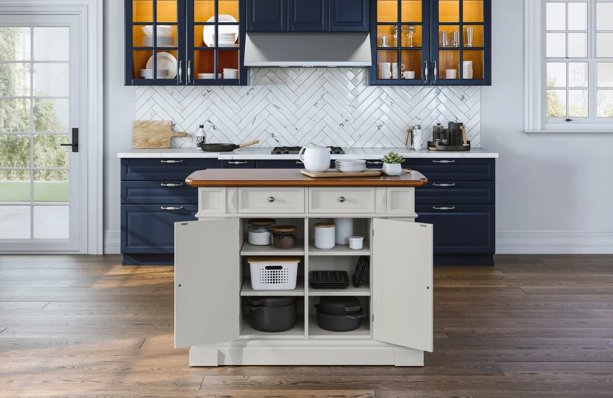 Americana Off-White Kitchen Island