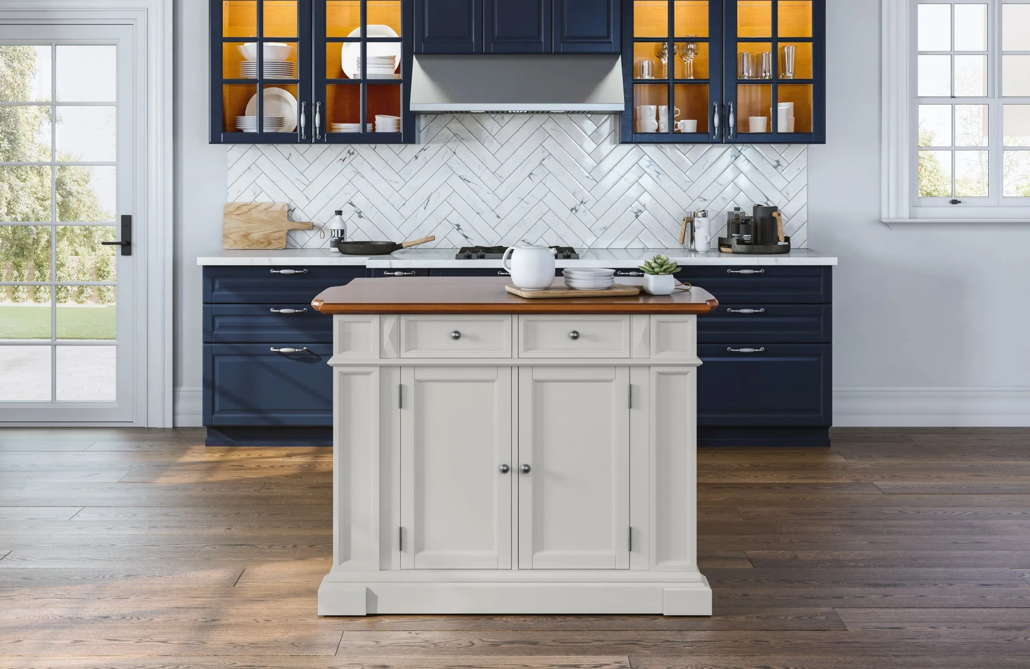 Americana Off-White Kitchen Island