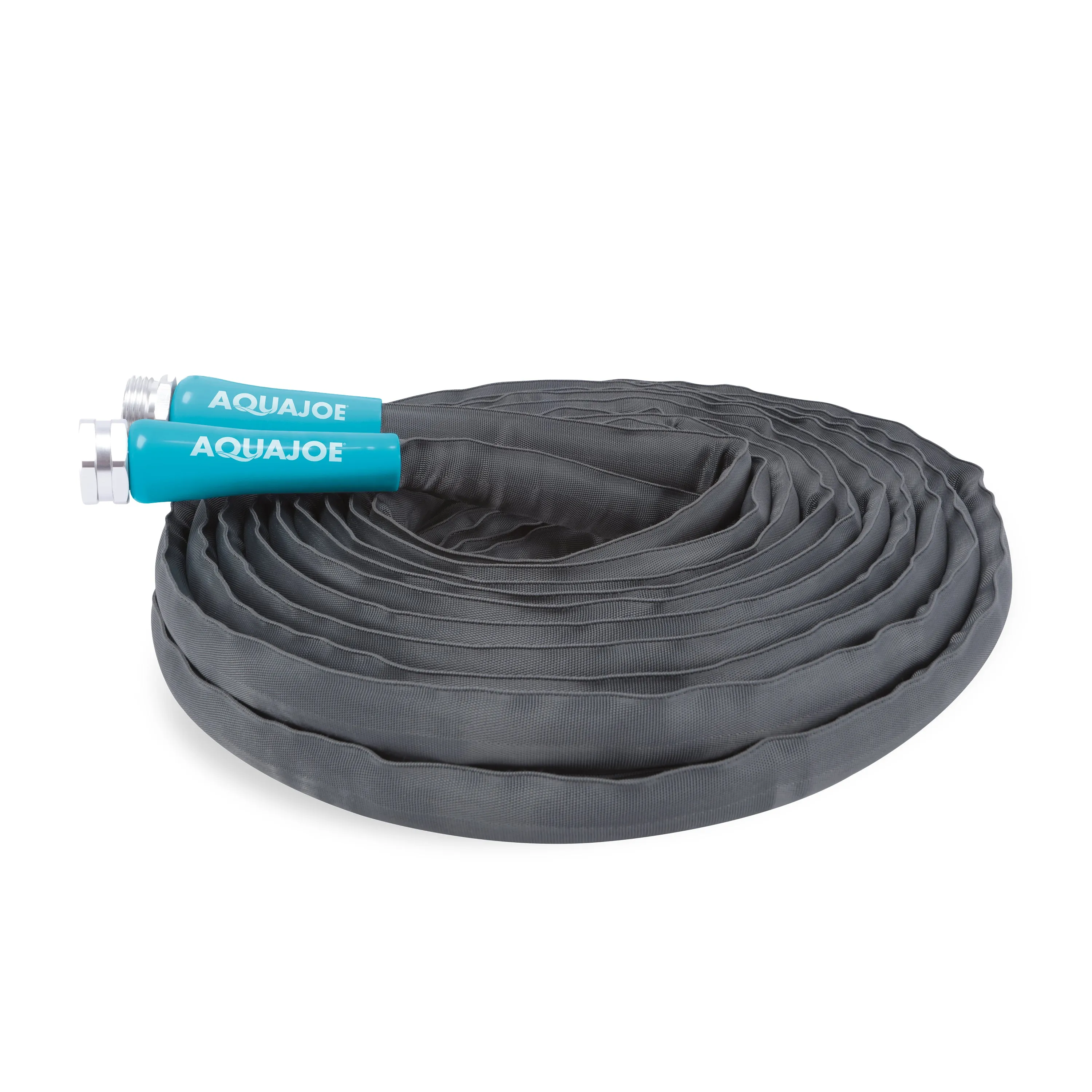 Aqua Joe AJFJH50-PRO Ultra Flexible Kink Free Fiberjacket Garden Hose | 50-Foot | Metal Fittings