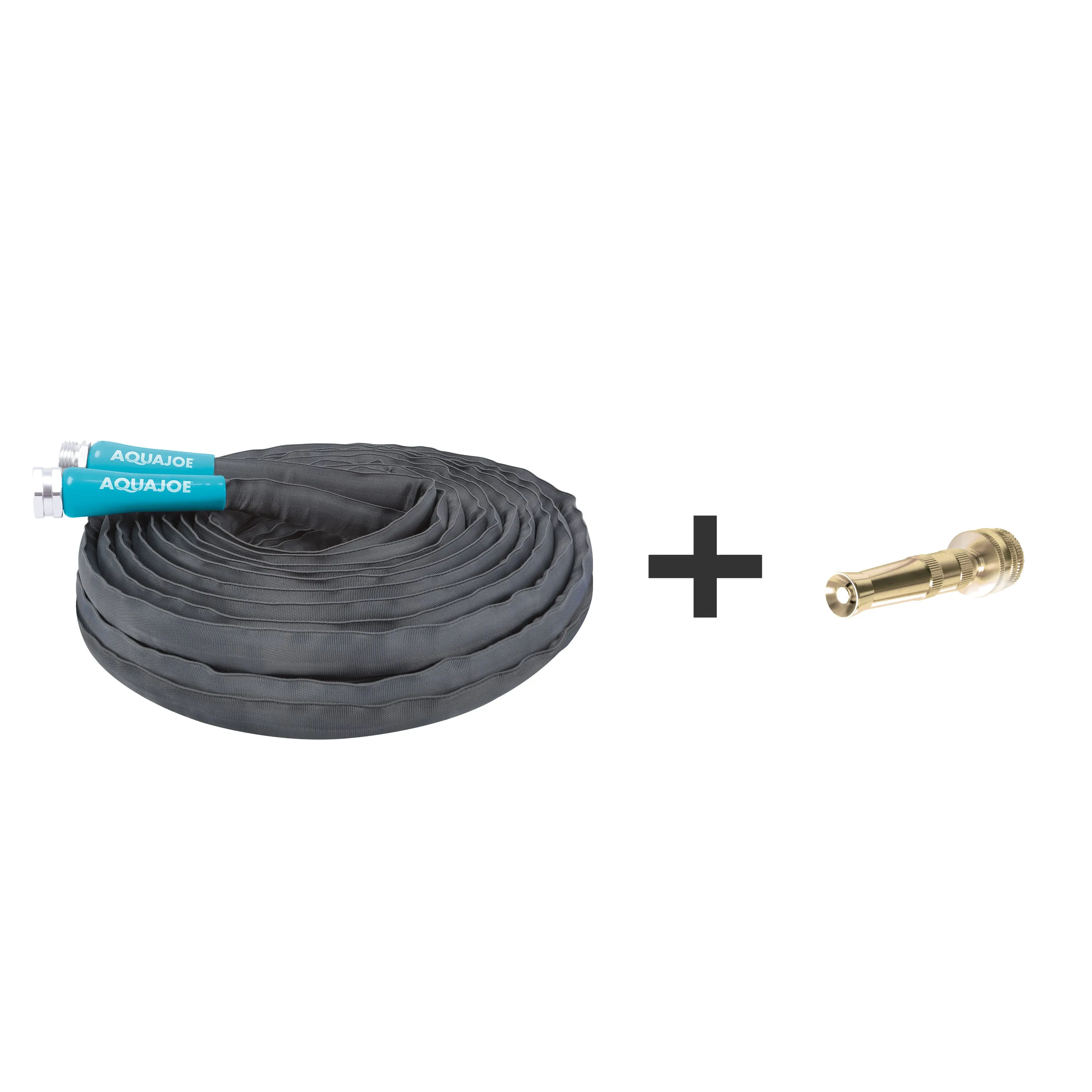 Aqua Joe AJFJH75-XT1 FiberJacket Garden Hose | 75-Foot | 1/2-in | 4-in Twist Nozzle