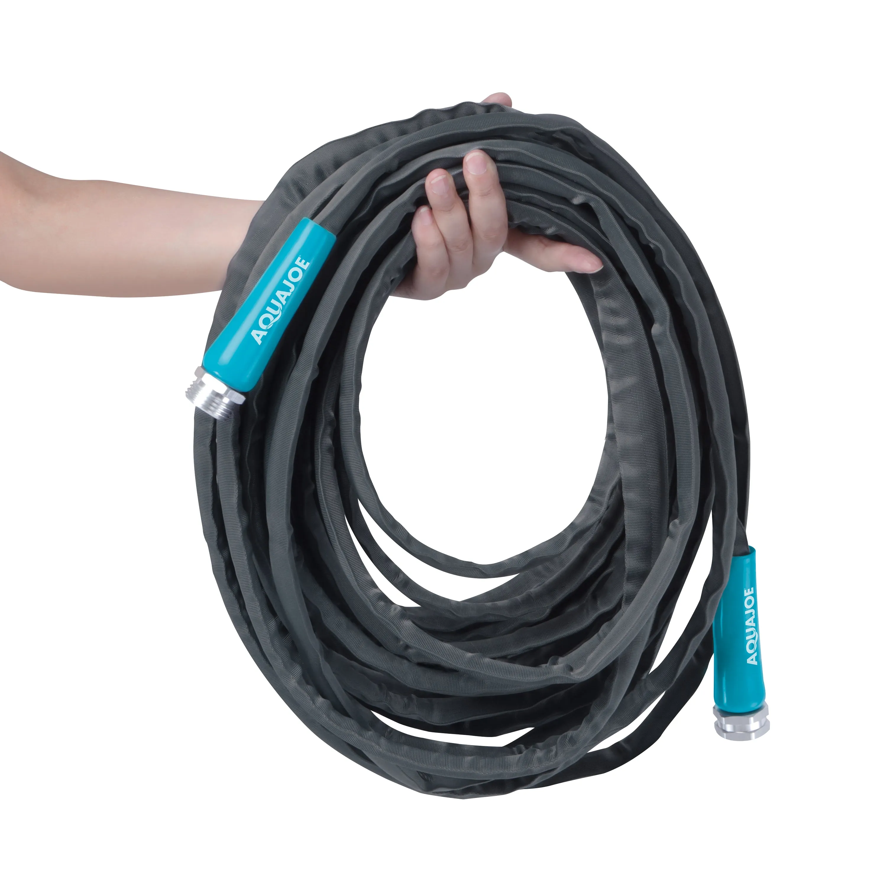 Aqua Joe AJFJH75-XT1 FiberJacket Garden Hose | 75-Foot | 1/2-in | 4-in Twist Nozzle