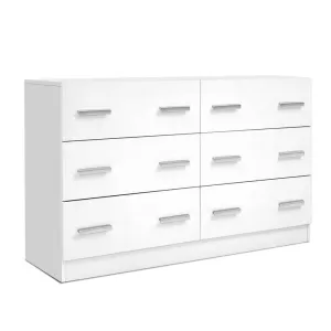 Artiss 6 Chest of Drawers Cabinet Dresser Tallboy Lowboy Storage Bedroom White