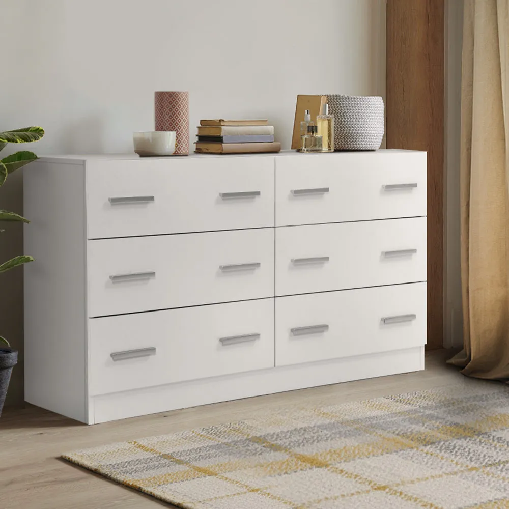 Artiss 6 Chest of Drawers Cabinet Dresser Tallboy Lowboy Storage Bedroom White