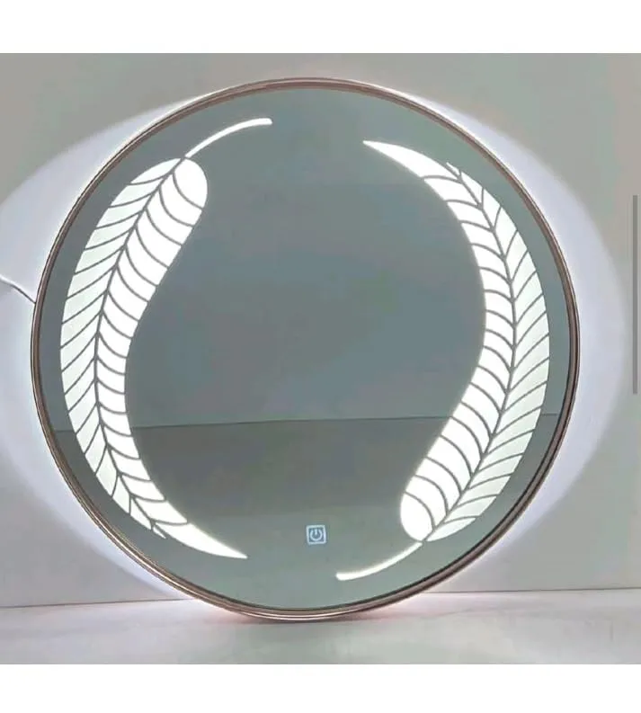 Bango Trading Company - Spark Glass Round LED Sensor Mirror | LED Mirror (Size :12x12 Inch) (Style 1)