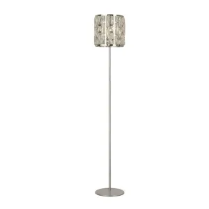 Bijou Chrome Floor Lamp With Crystal Glass Shade