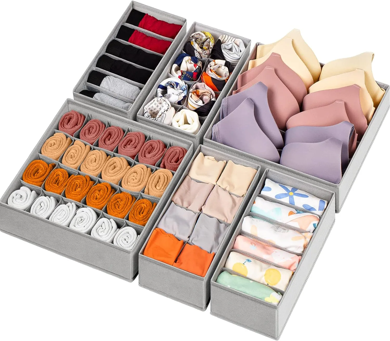 Blushbees® 58 Cell Drawer Organizer - Grey (6 Pack)