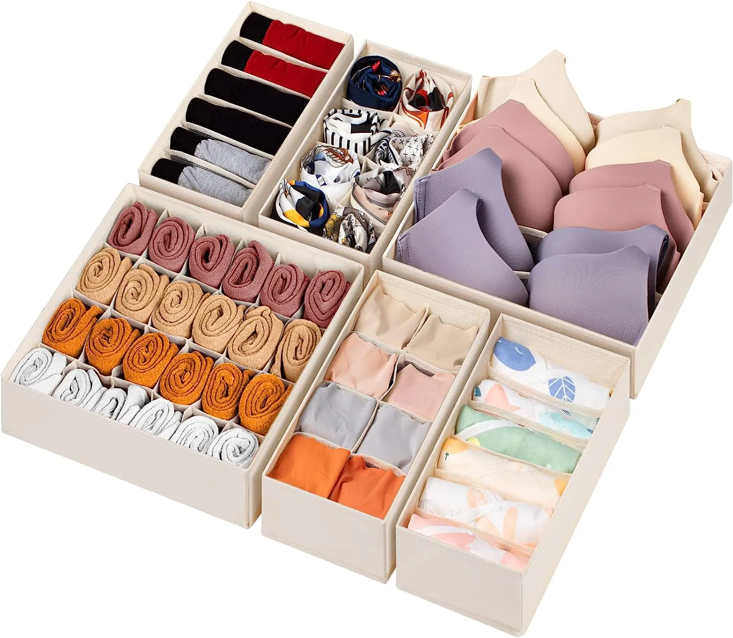 Blushbees® 58 Cell Drawer Organizer - Grey (6 Pack)