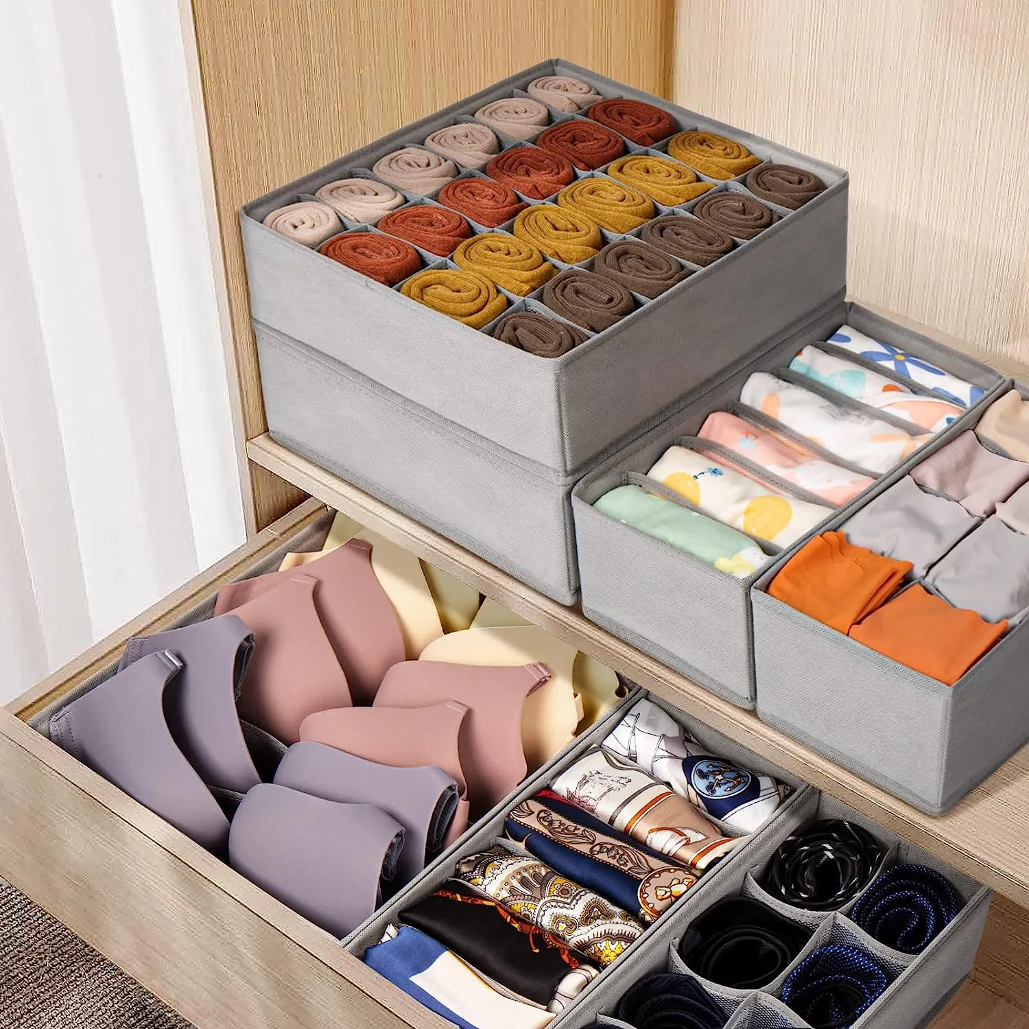 Blushbees® 58 Cell Drawer Organizer - Grey (6 Pack)