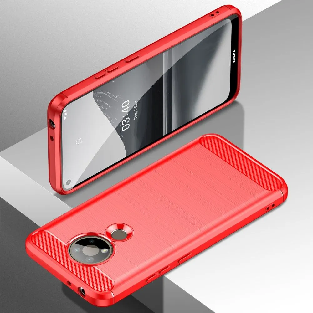 Carbon Flex case - Nokia 3.4 - Red