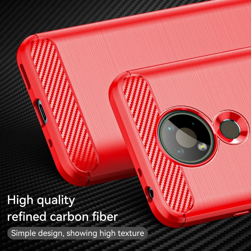 Carbon Flex case - Nokia 3.4 - Red