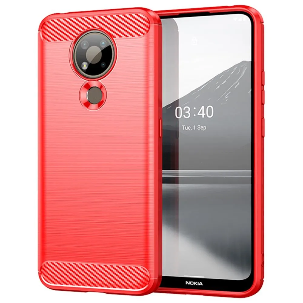 Carbon Flex case - Nokia 3.4 - Red