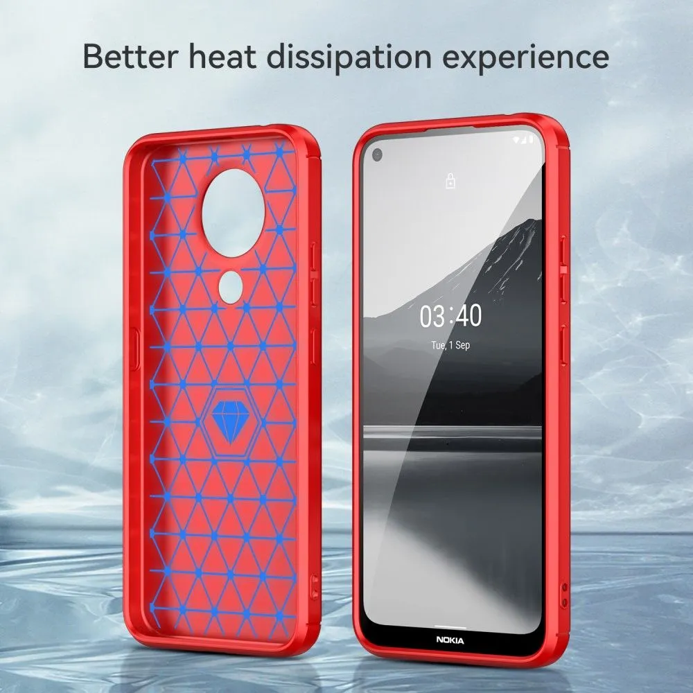 Carbon Flex case - Nokia 3.4 - Red