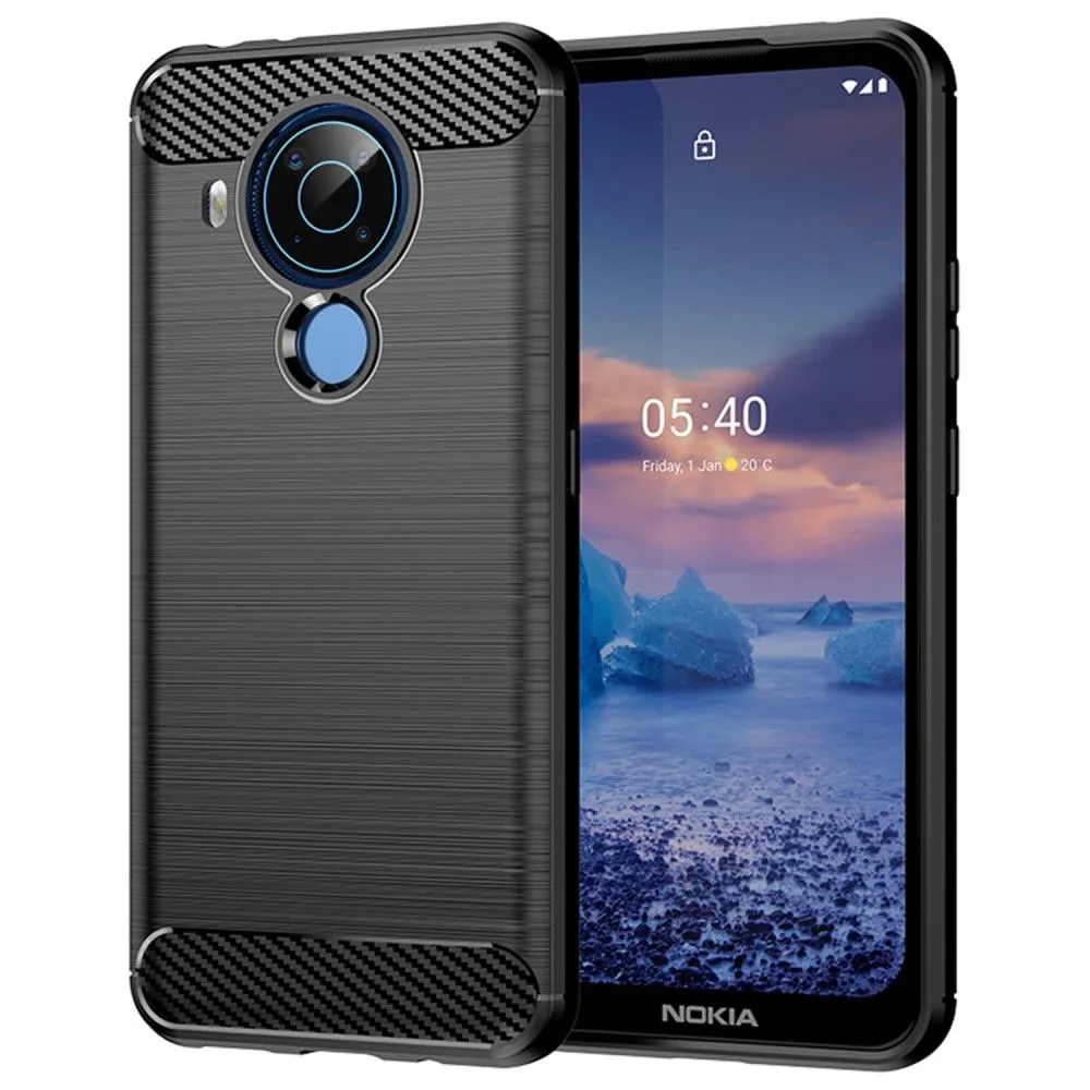 Carbon Flex case - Nokia 5.4 - Black