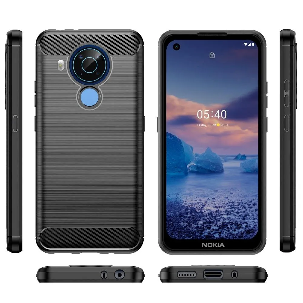 Carbon Flex case - Nokia 5.4 - Black