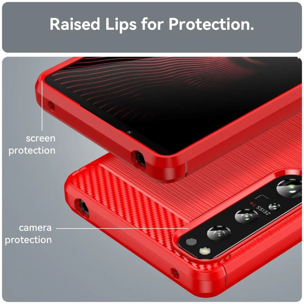 Carbon Flex case - Sony Xperia 1 IV - Red