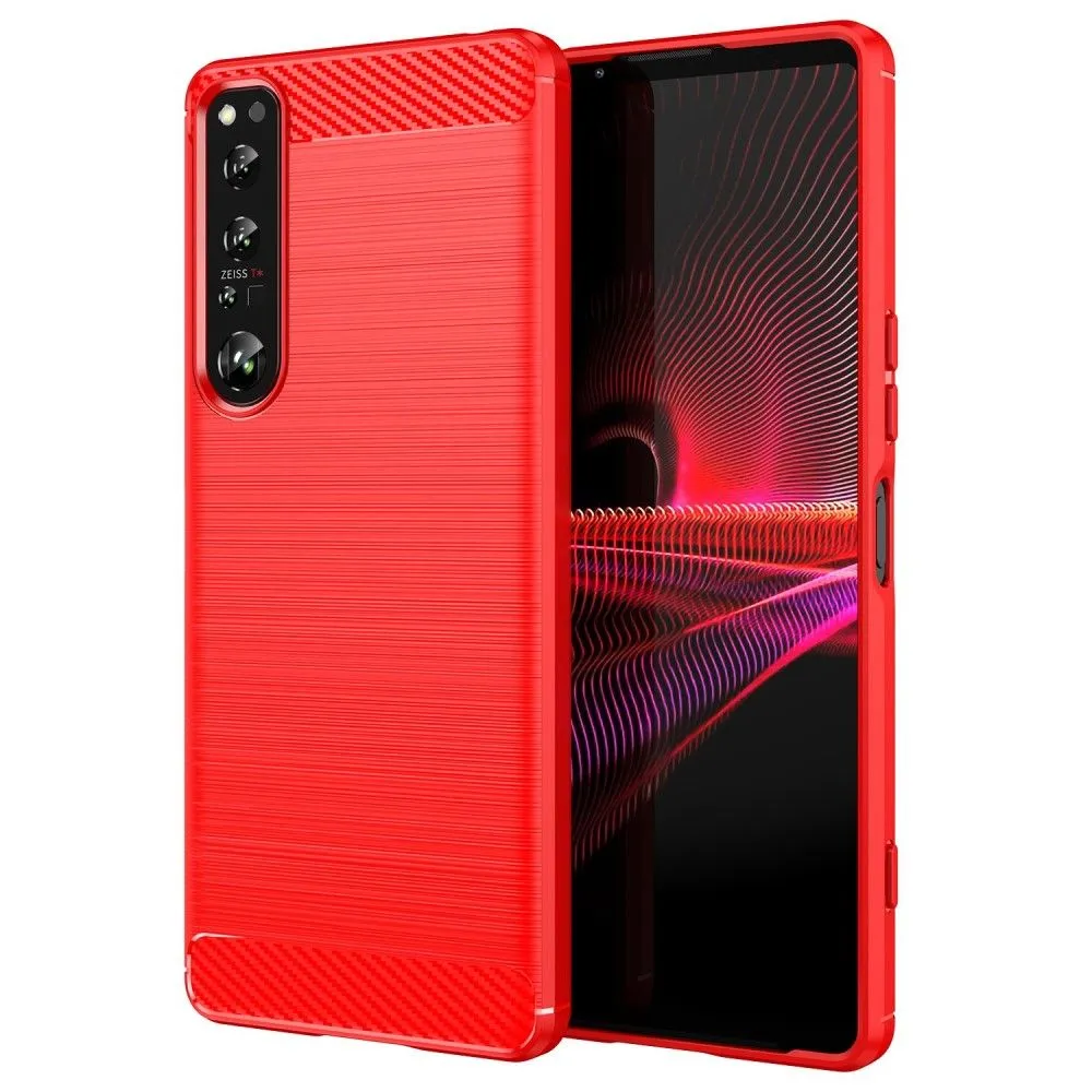 Carbon Flex case - Sony Xperia 1 IV - Red