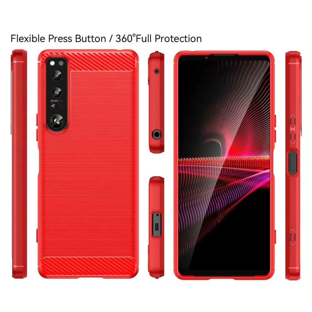 Carbon Flex case - Sony Xperia 1 IV - Red