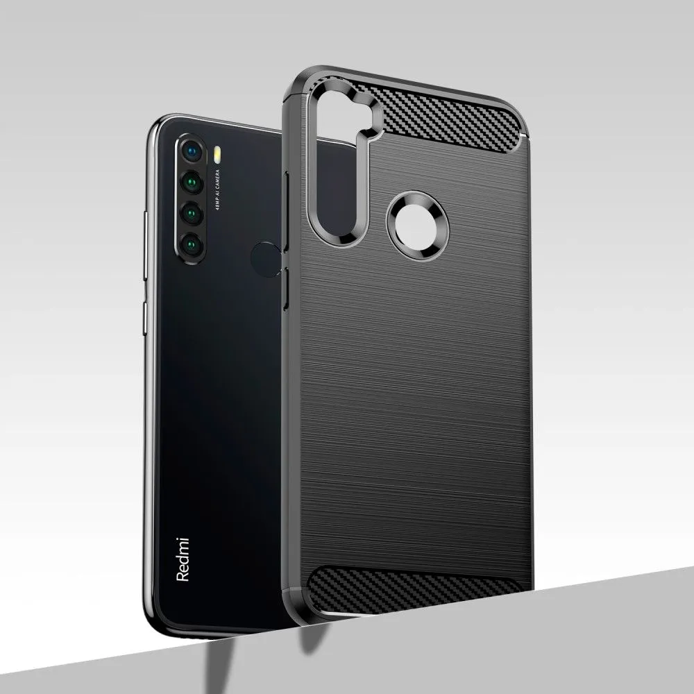 Carbon Flex case - Xiaomi Redmi Note 8 2021 / Note 8 - Black