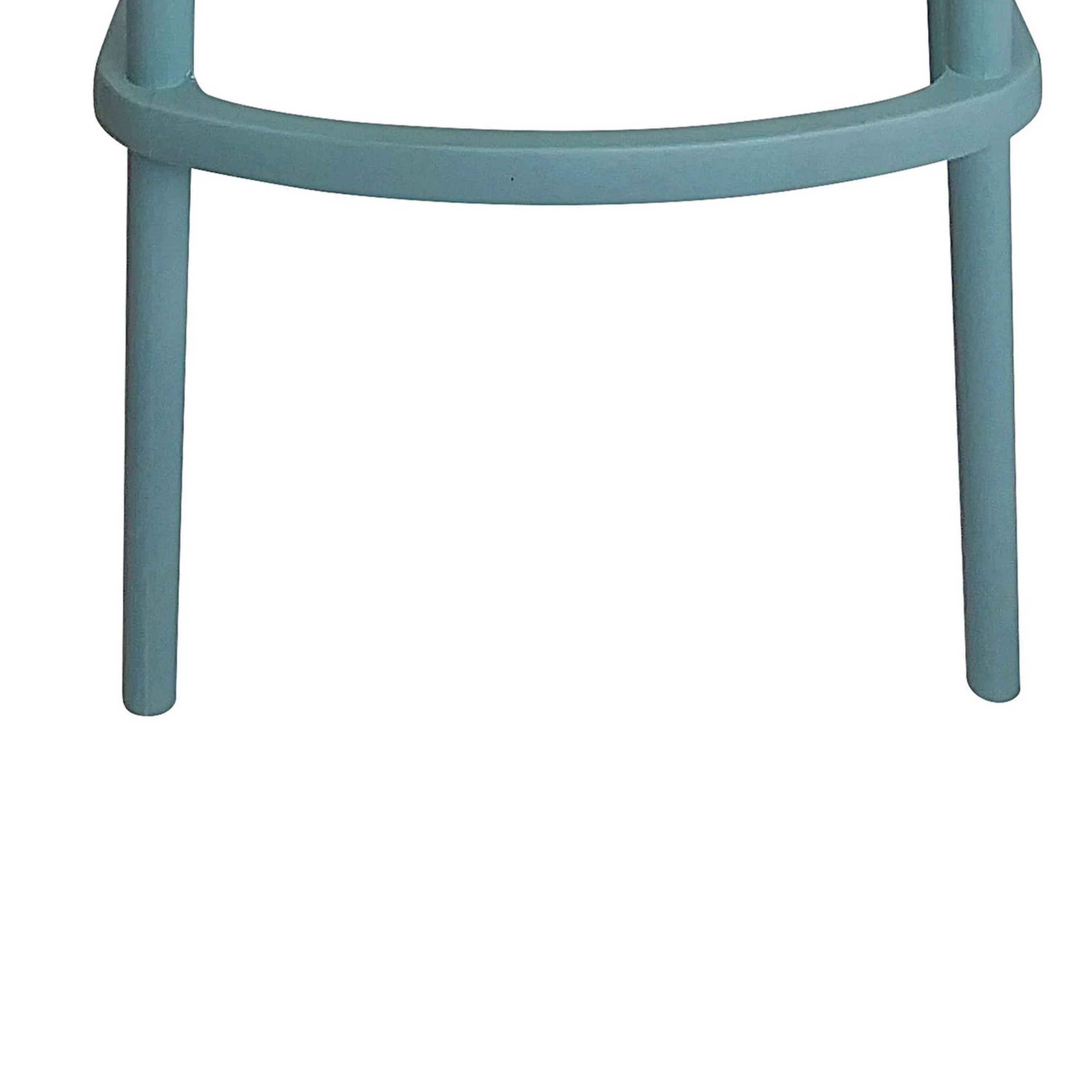 Celin 26 Inch Counter Stool Chair, Set of 4, Stackable, Mesh Back, Green By Casagear Home