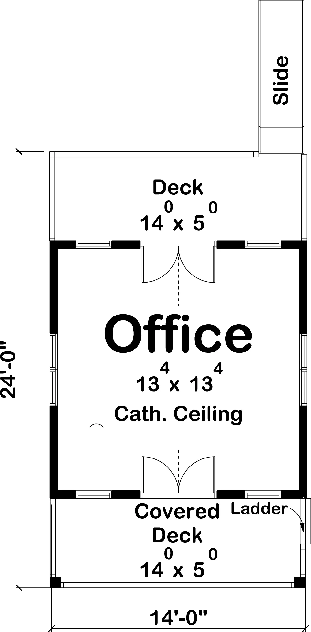 Compact Office Home Plan: 178 sq ft