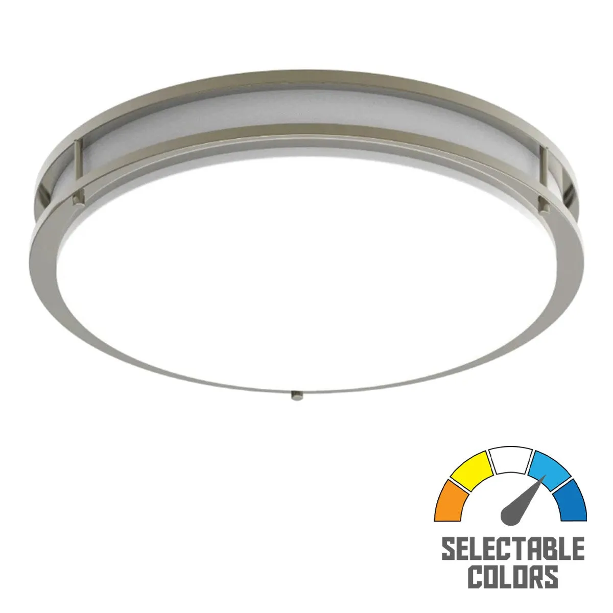 CURV 18 In. LED Flush Mount Mount Light Selectable CCT Brushed Nickel Finish with Occupancy Sensor