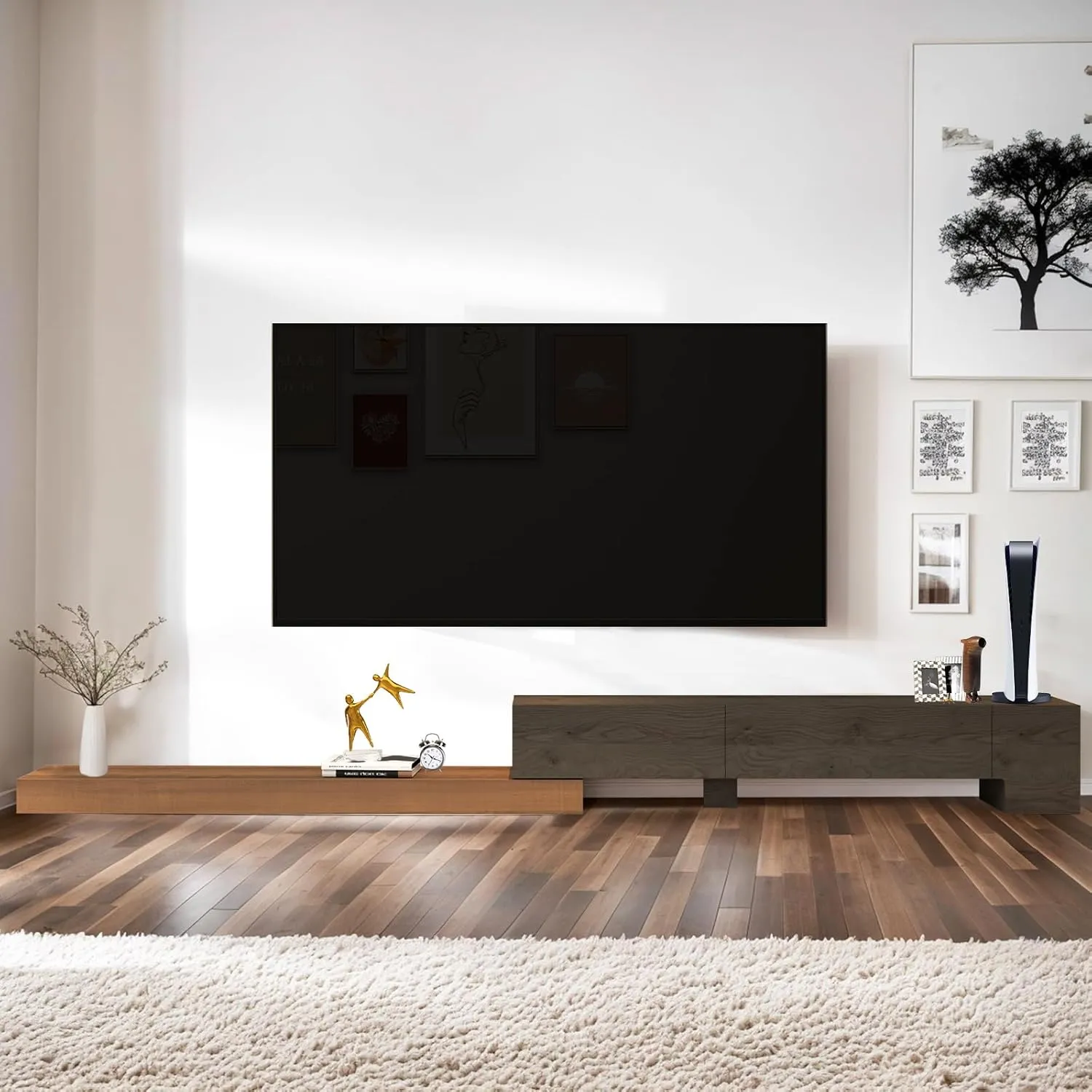 Custom Retractable Floating TV Stand 71"-122"