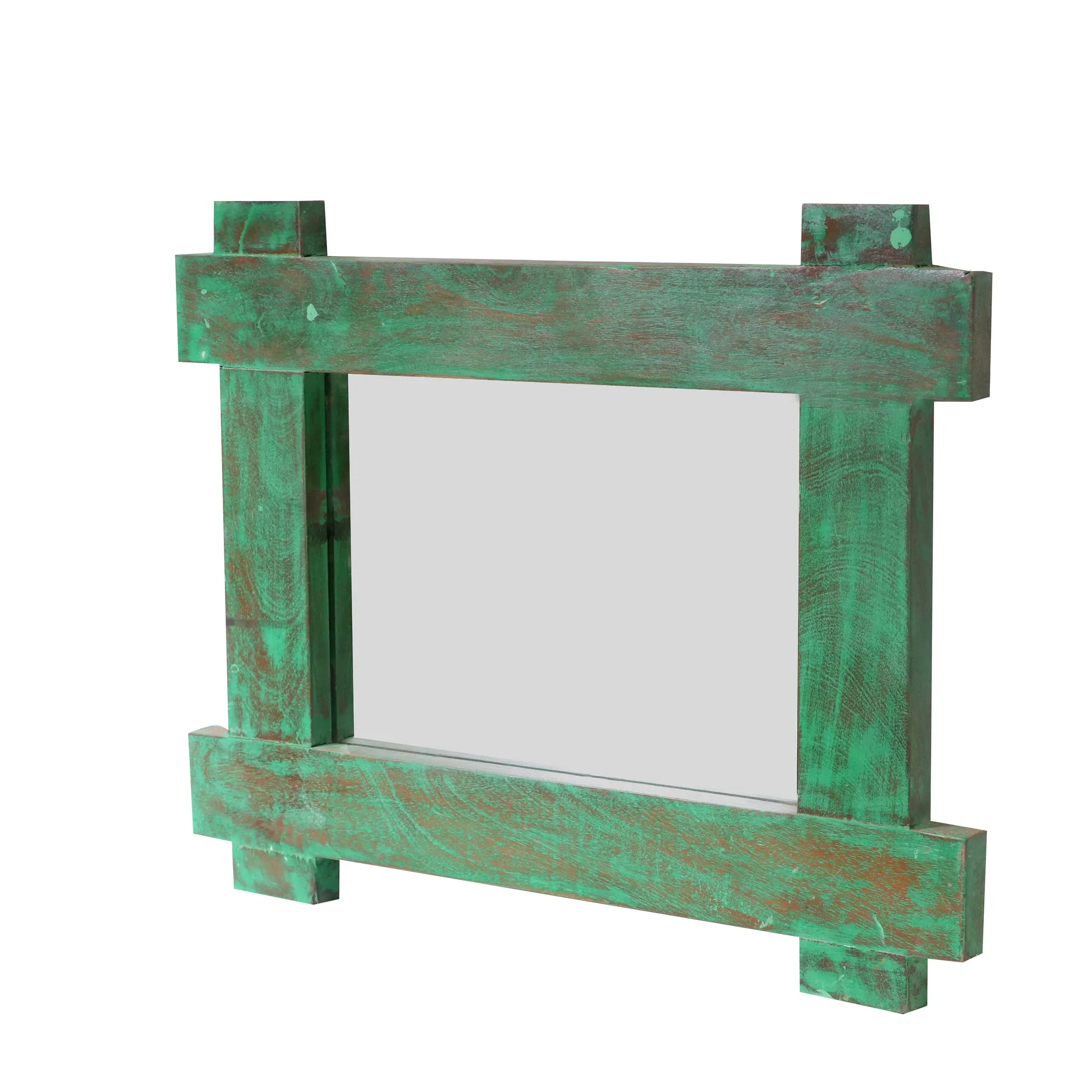 Cute green distressed Wooden Mirror