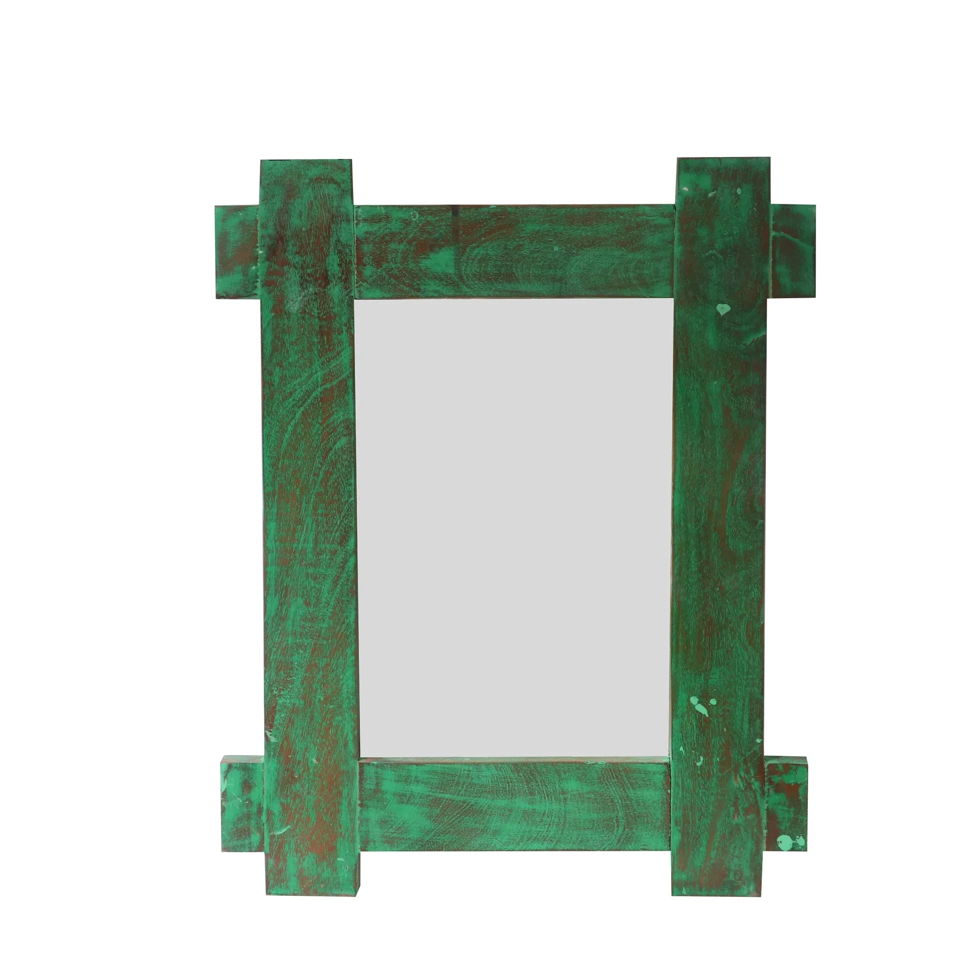 Cute green distressed Wooden Mirror