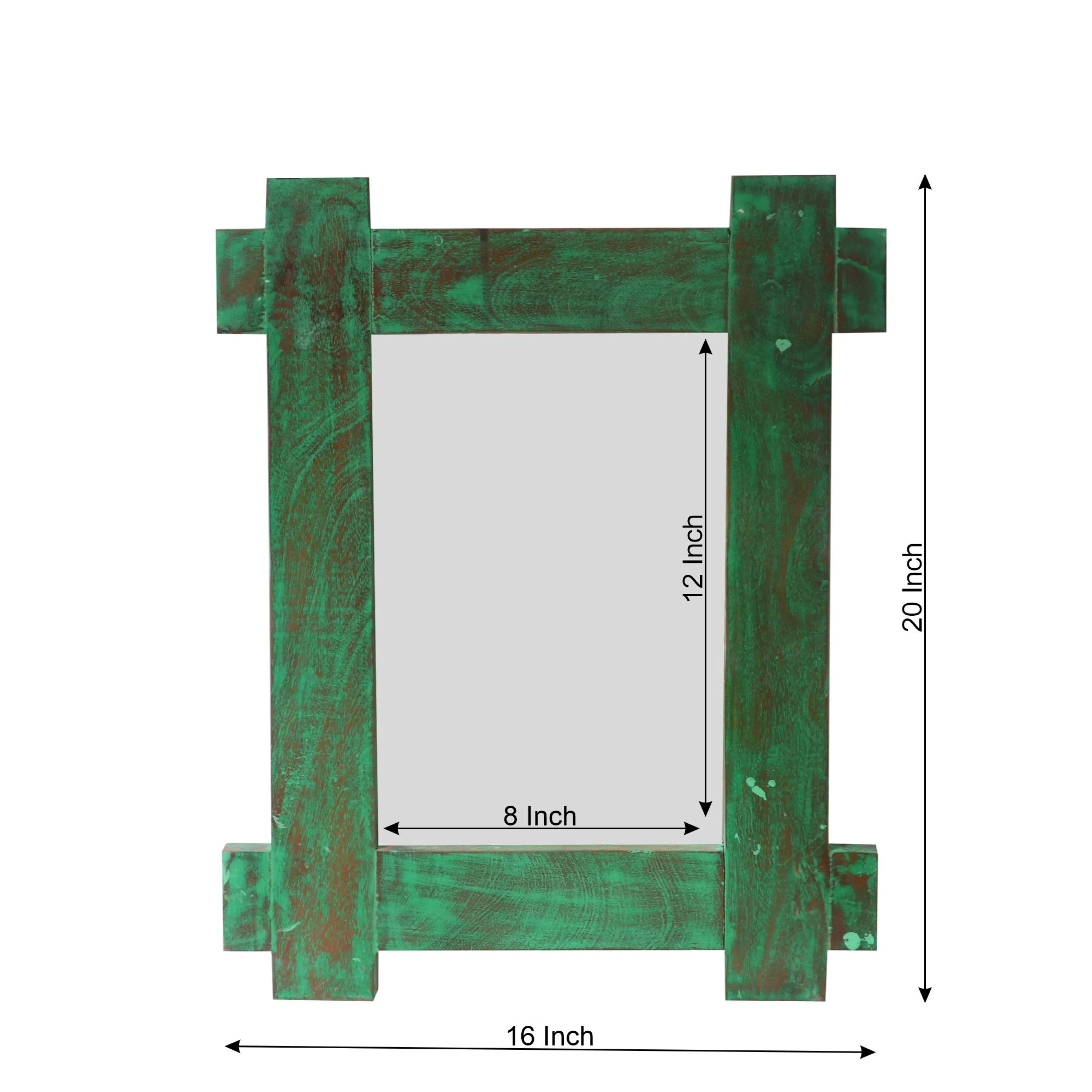 Cute green distressed Wooden Mirror