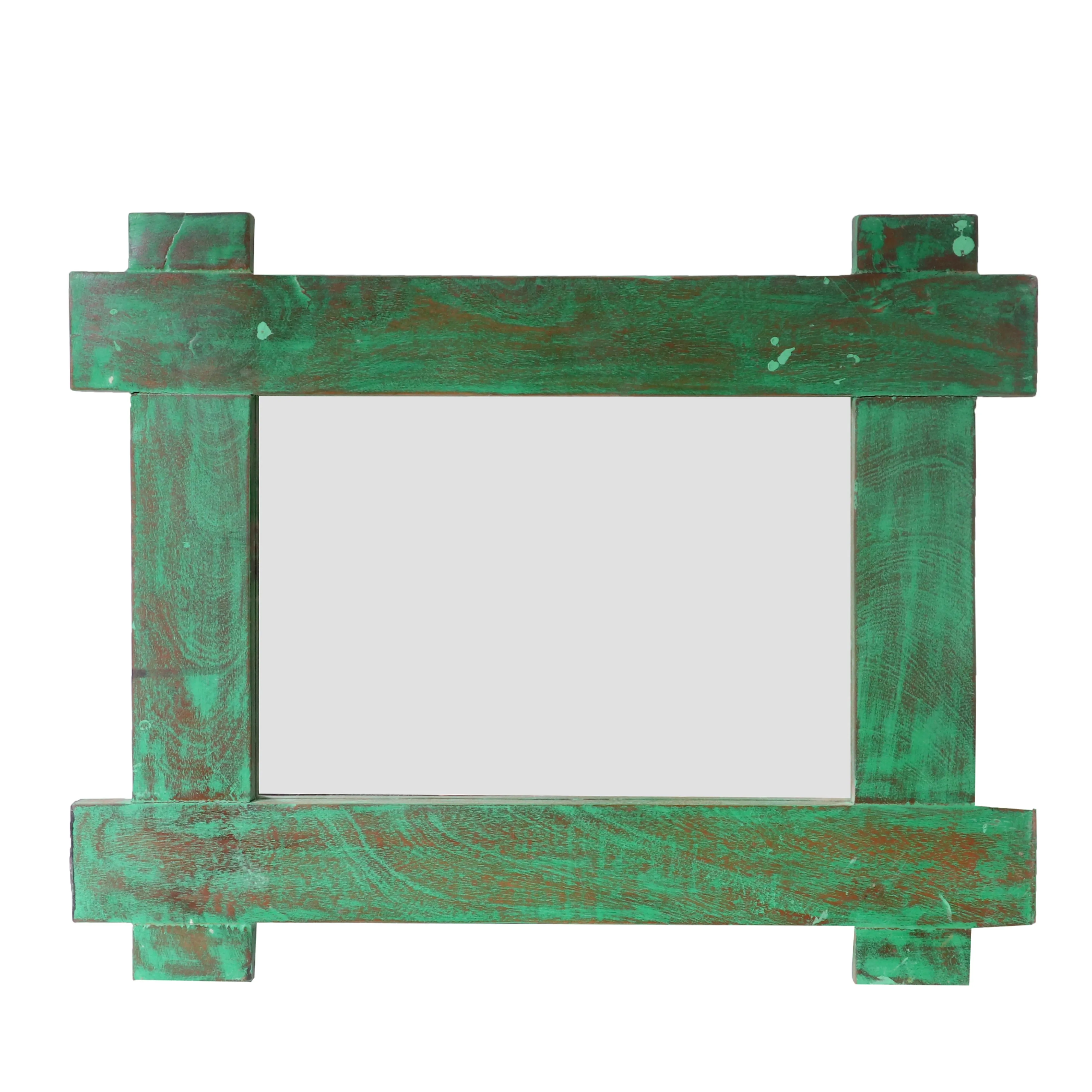 Cute green distressed Wooden Mirror