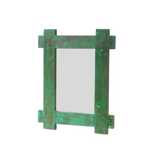 Cute green distressed Wooden Mirror