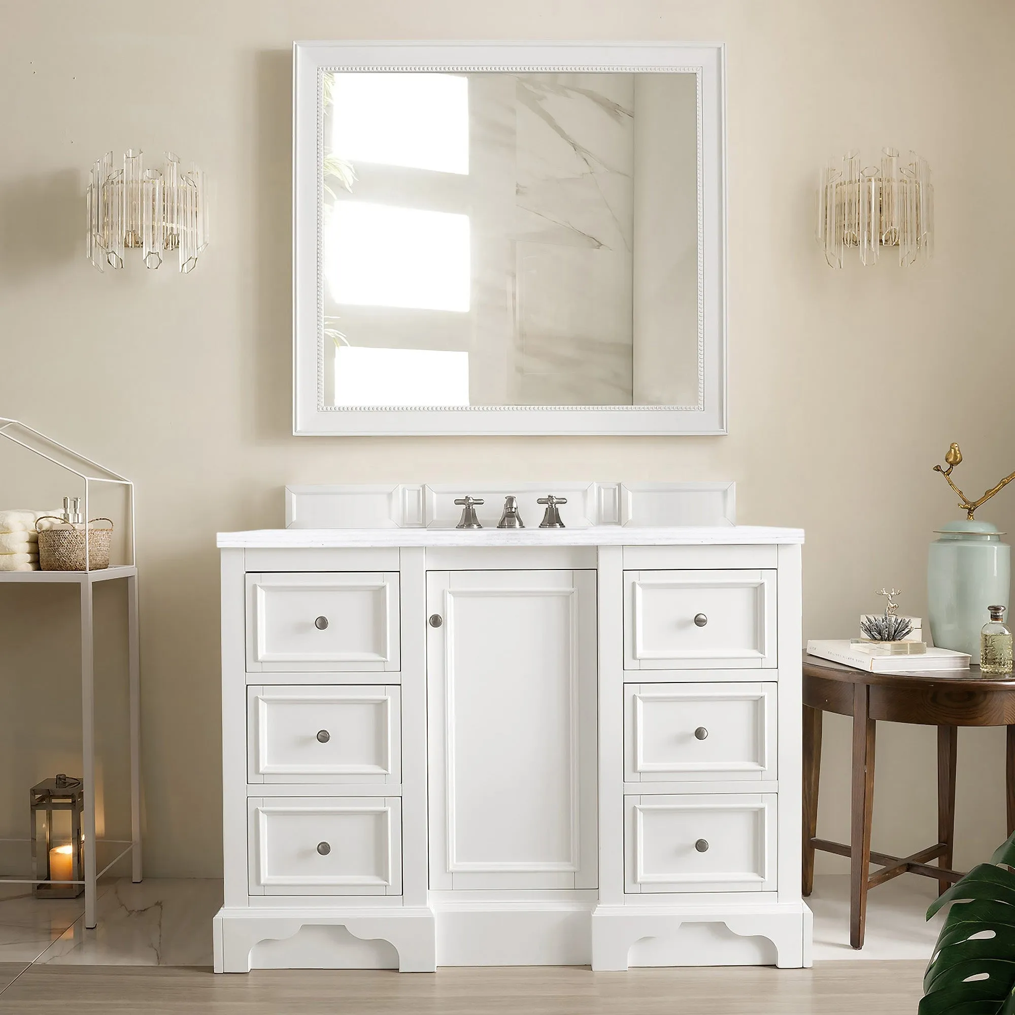 De Soto 48" Single Bathroom Vanity in Bright White