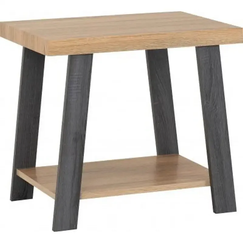 Eddie Side Table - Grey / Sonoma Oak Effect - 45 x 60 x 55cm