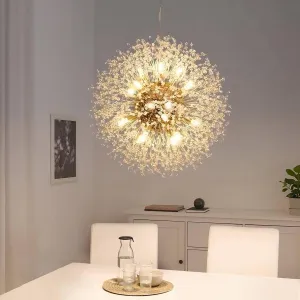 El Sol Crystal Dandelion Lighting Fixture