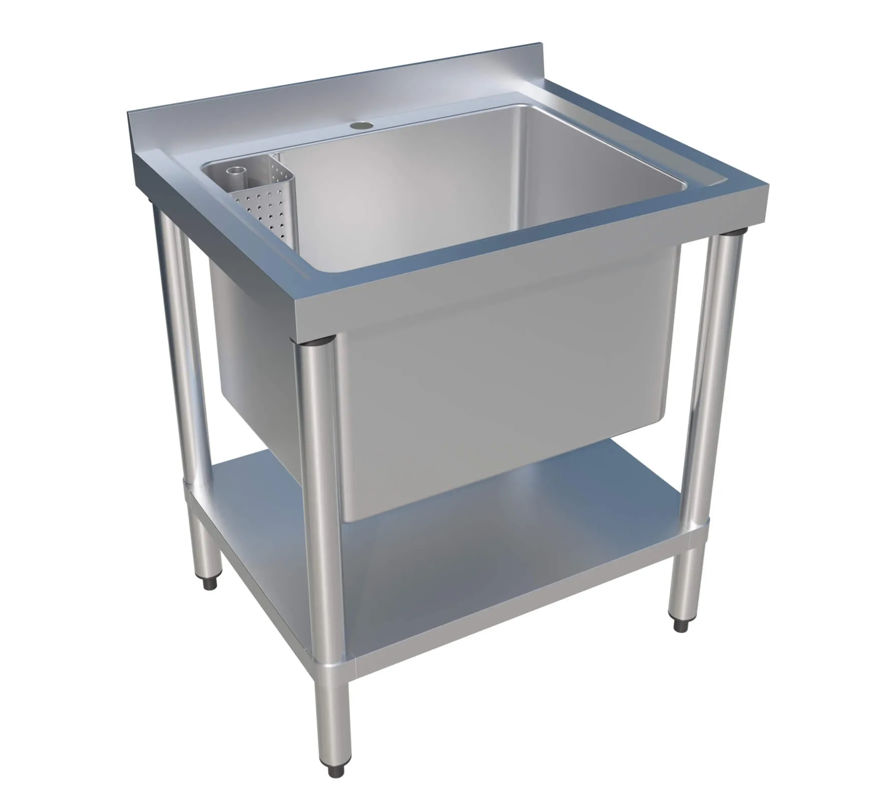 Empire Stainless Steel Midi Pot Wash Sink with Undershelf - PW-750-CB-1