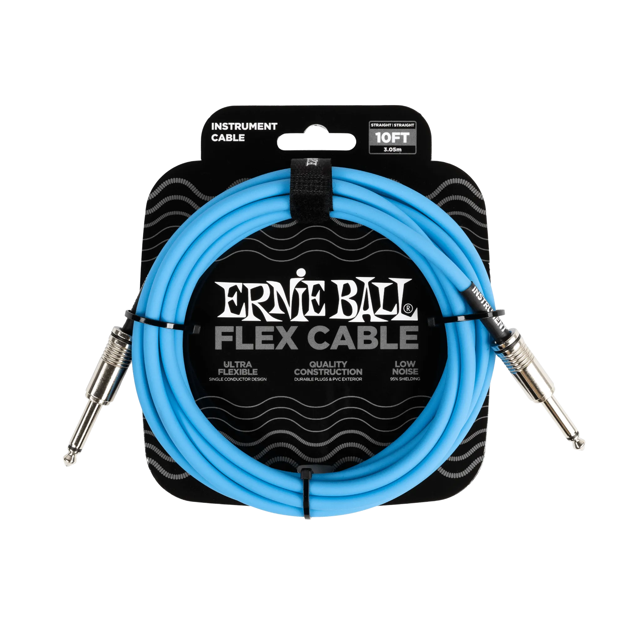 Ernie Ball Flex Instrument Cable Straight/Straight 10Ft - Blue